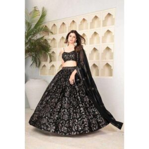 Embroidered Georgette Lehenga Choli Set