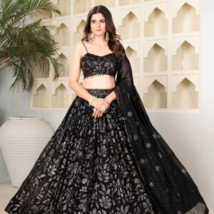 Embroidered Georgette Lehenga Choli Set