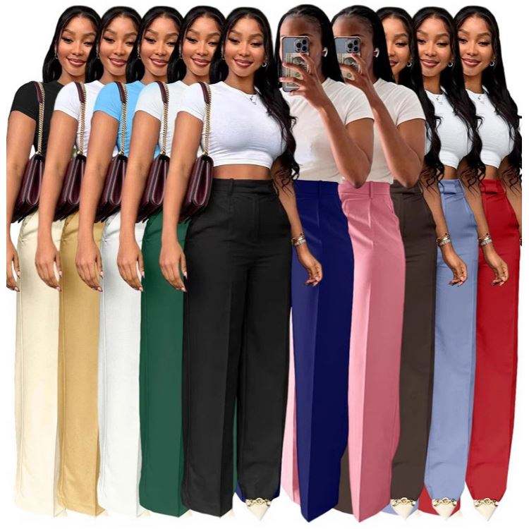 High-Waist Wide-Leg Trousers