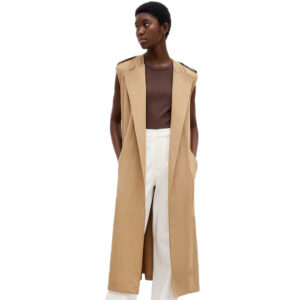 Belted Trench Vest Coat