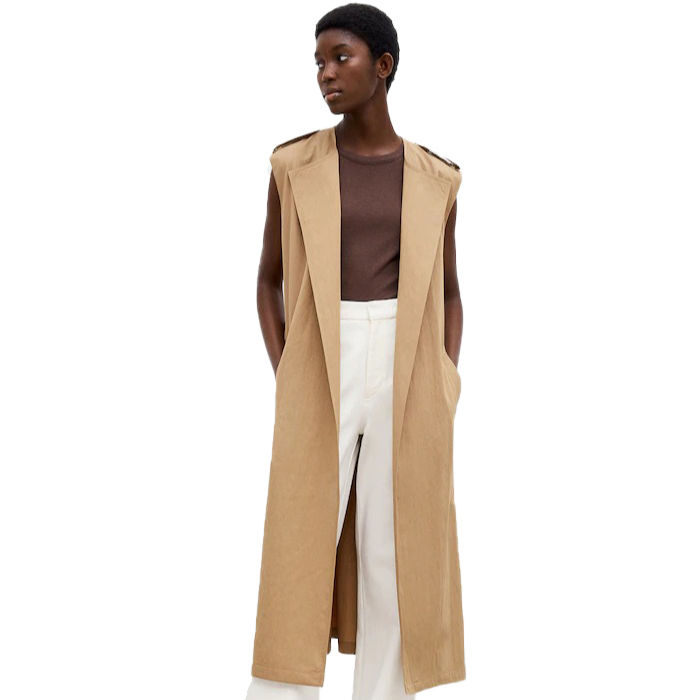 Belted Trench Vest Coat