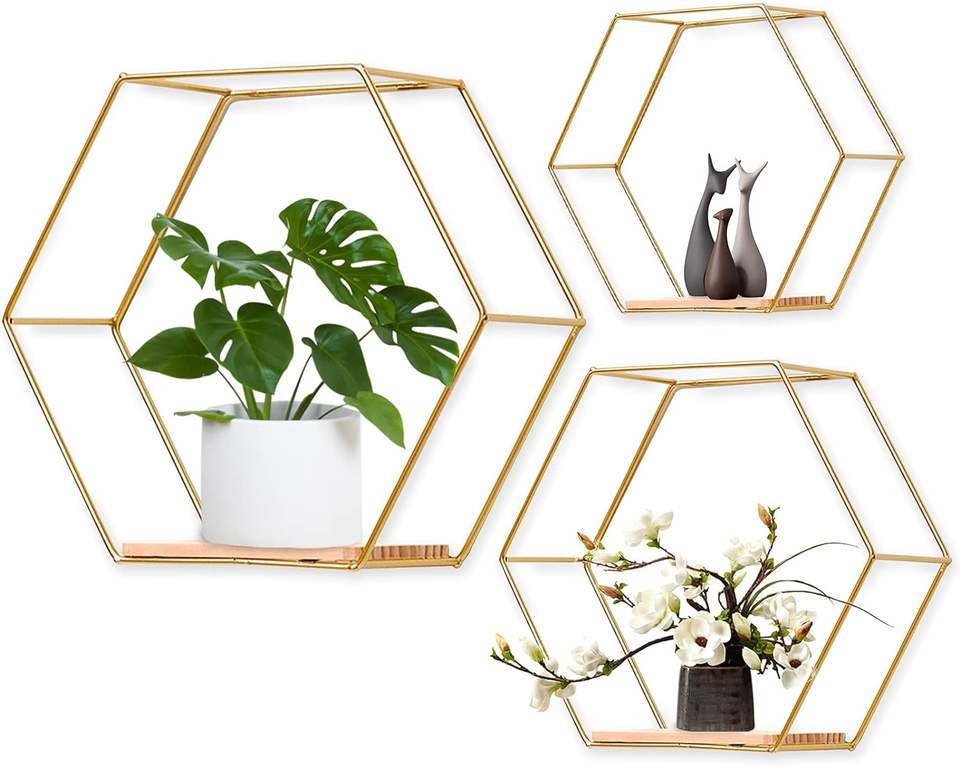 Hexagonal Floating Shelves Set