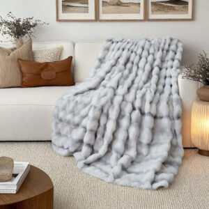 Faux Rabbit Fur Seasonal Throw