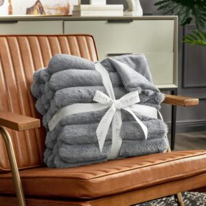 Grey Faux Fur Luxury Throw