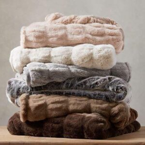Striped Faux Fur Cozy Blanket