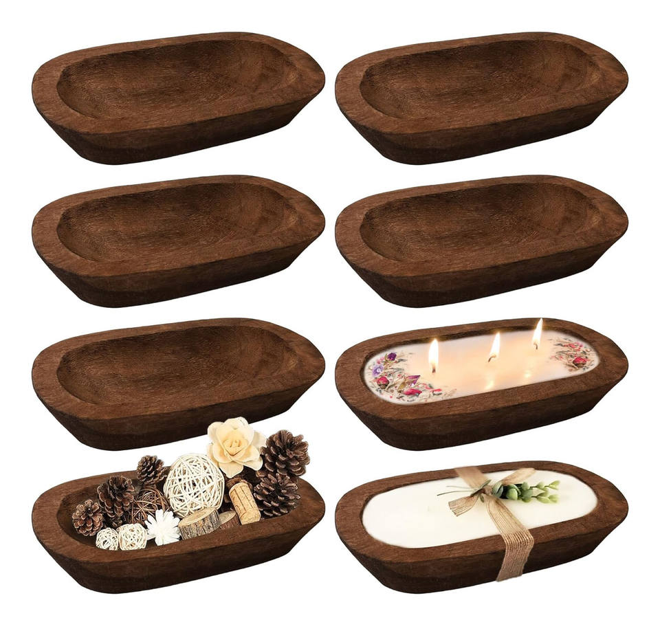 Hand-Carved Decorative Wooden Bowl