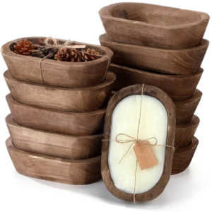 Rustic Wooden Dough Bowl