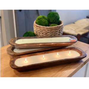 Modern Wooden Base Candle Bowl