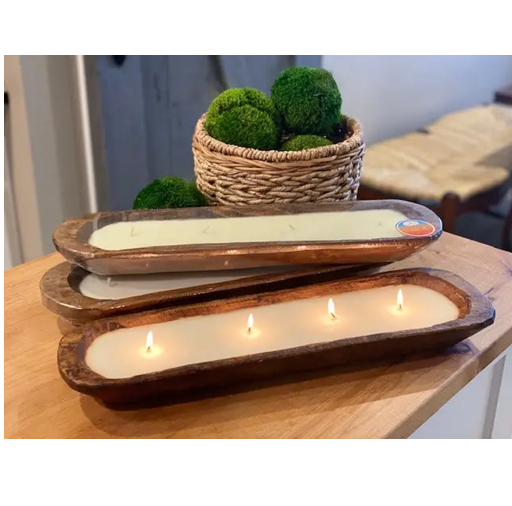 Modern Wooden Base Candle Bowl