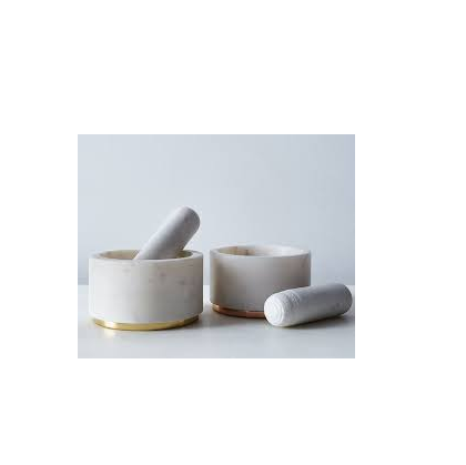 Marble & Brass Luxury Mortar Set