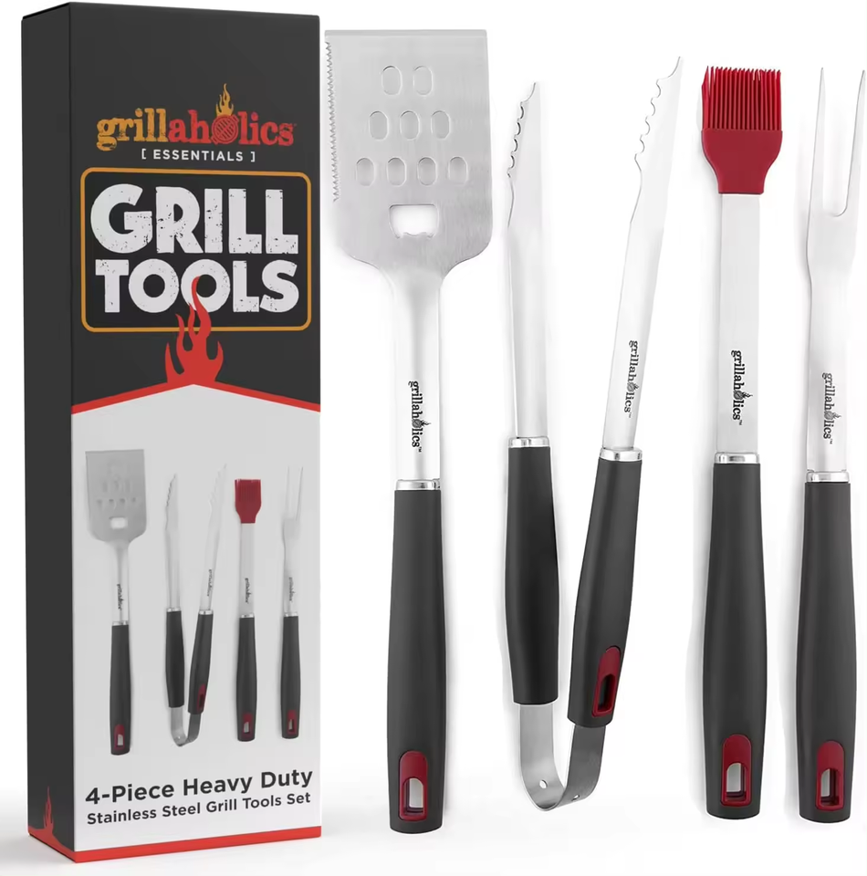 Heavy Duty 4-Piece BBQ Tool Set