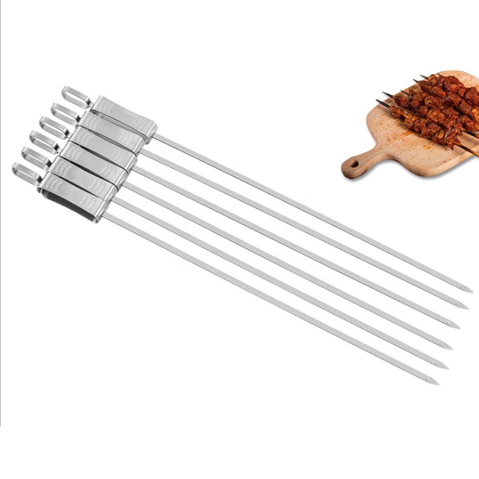 Flat Stainless Steel BBQ Skewers