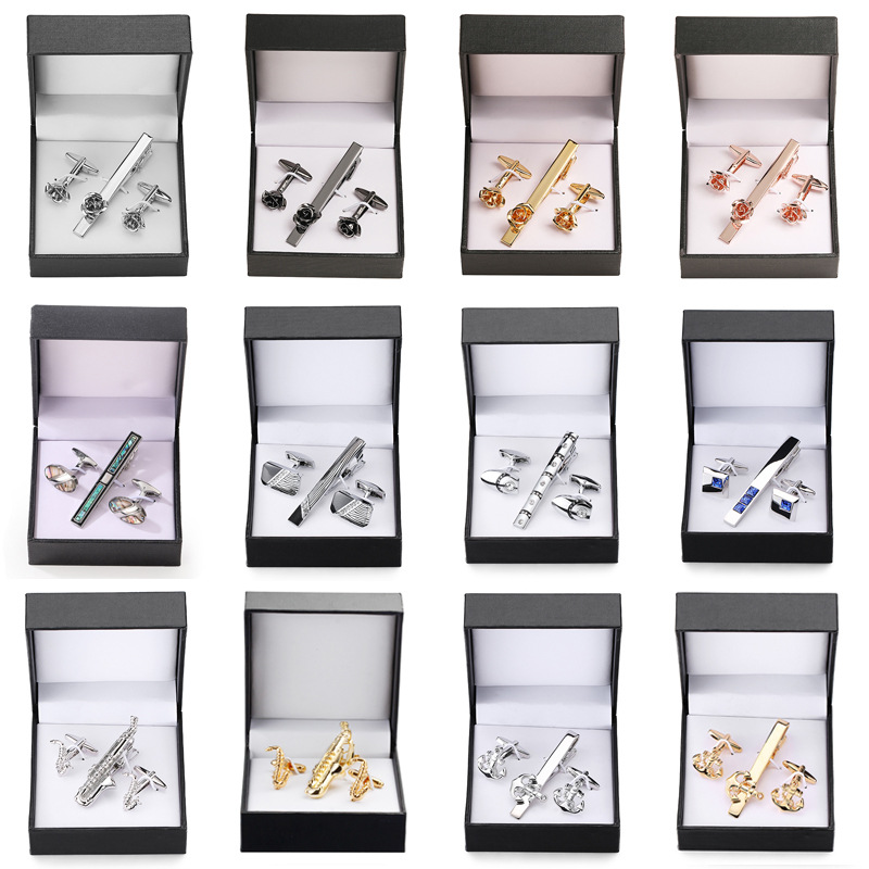 Anchor Design Cufflink & Tie Bar Set