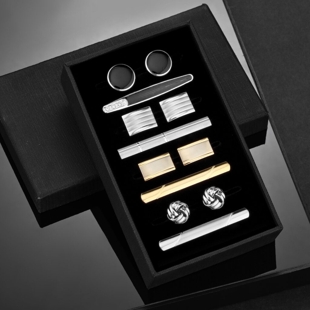 Brass Tie Pin & Cufflink Set