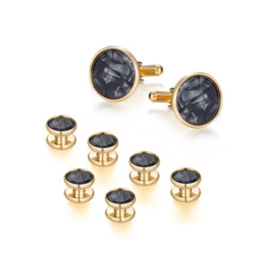 Gold Cuff Links & Studs Set
