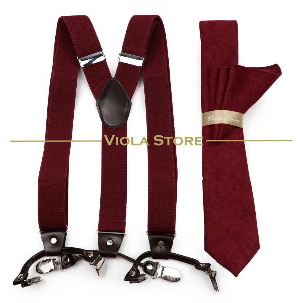 Velvet Necktie & Suspender Set