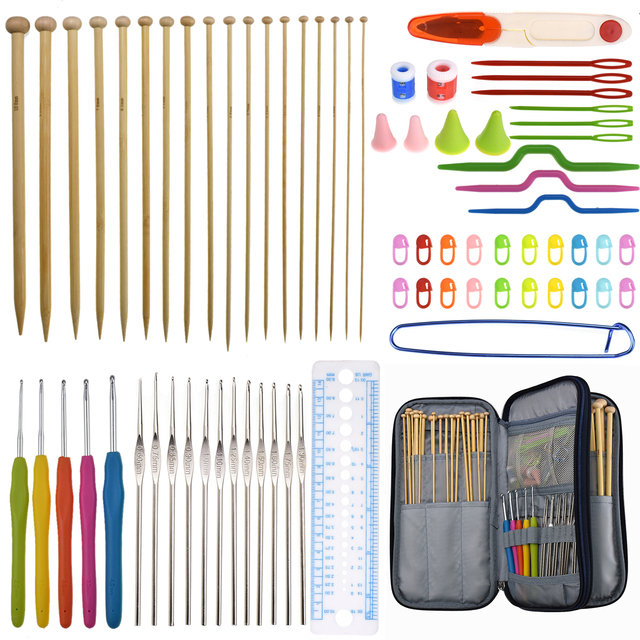 18-Pair Bamboo Knitting Needle Set