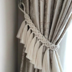 Boho Leaf Macrame Curtain Holder