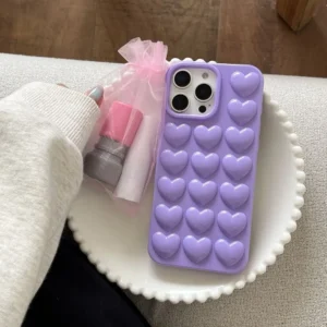 3D Heart Silicone Phone Case