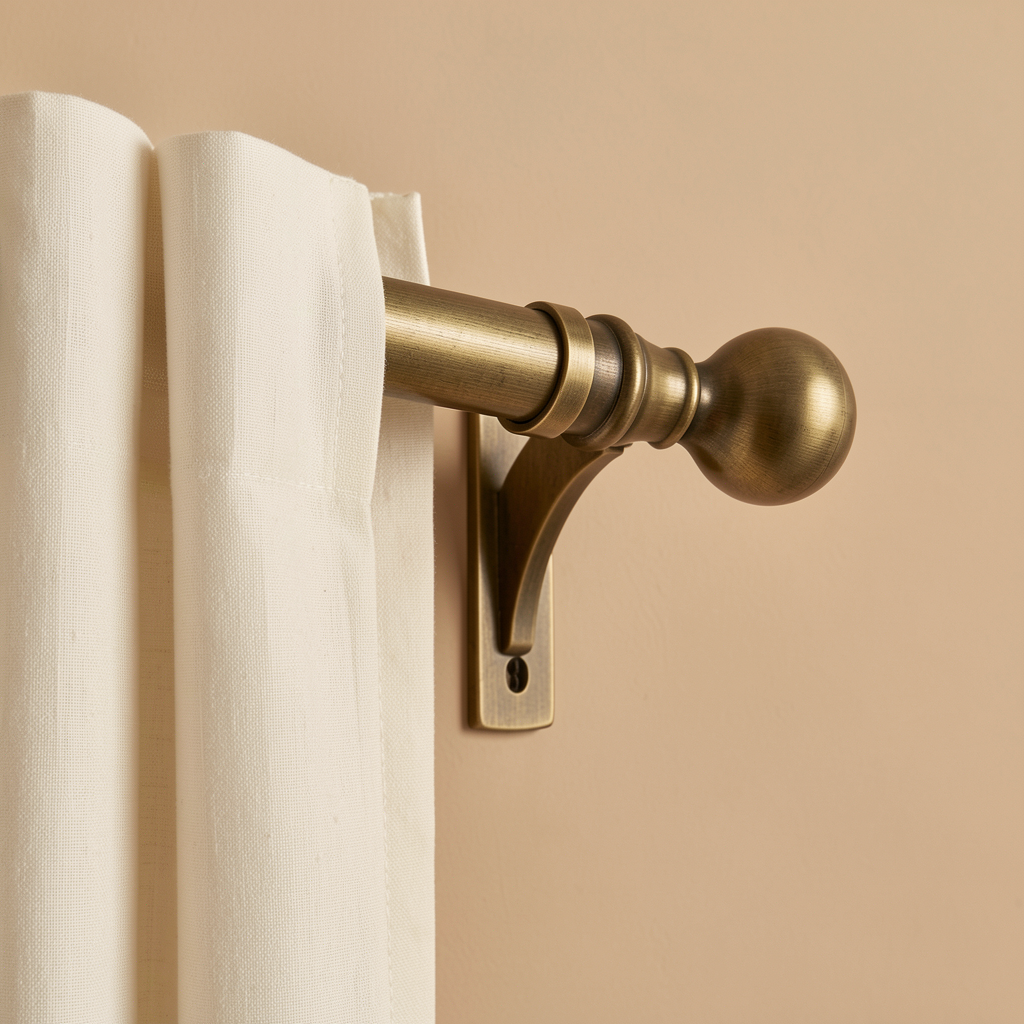 Antique Brass Adjustable Curtain Rod Set