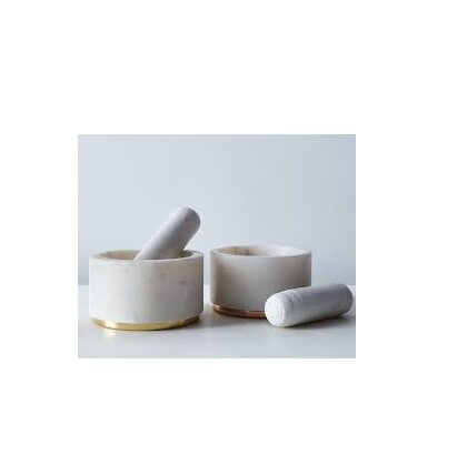 Marble & Brass Luxury Mortar Set